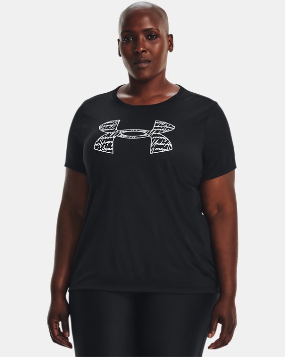Women's UA Tech™ Script Logo Short Sleeve, Black, pdpMainDesktop image number 0